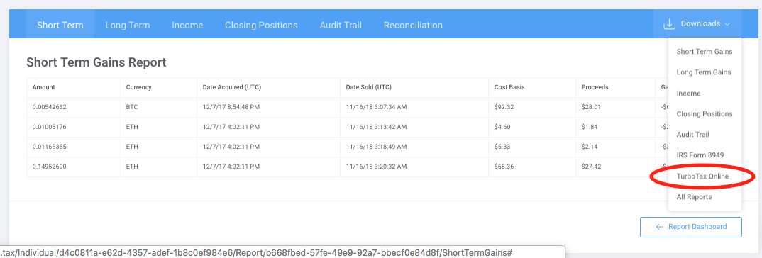 turbo tax crypto currency filing