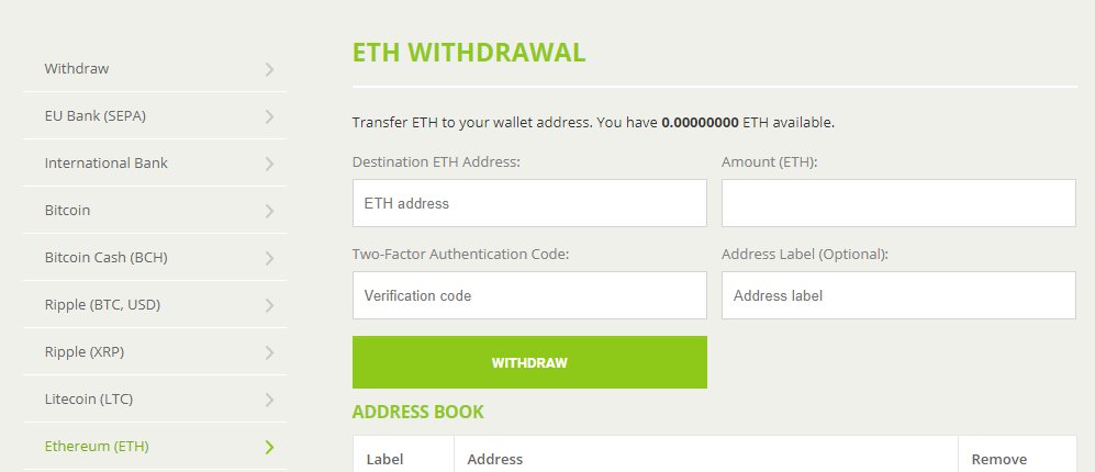 Ico Help How To Get Ethereum With Bitcoin Altcoins And Fiat By - to transfer your ether from bitstamp go to withdraw section and select ethereum eth you ll see an easy to !   follow withdrawal window