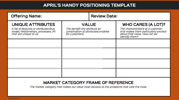 Positioning template by April Dunford