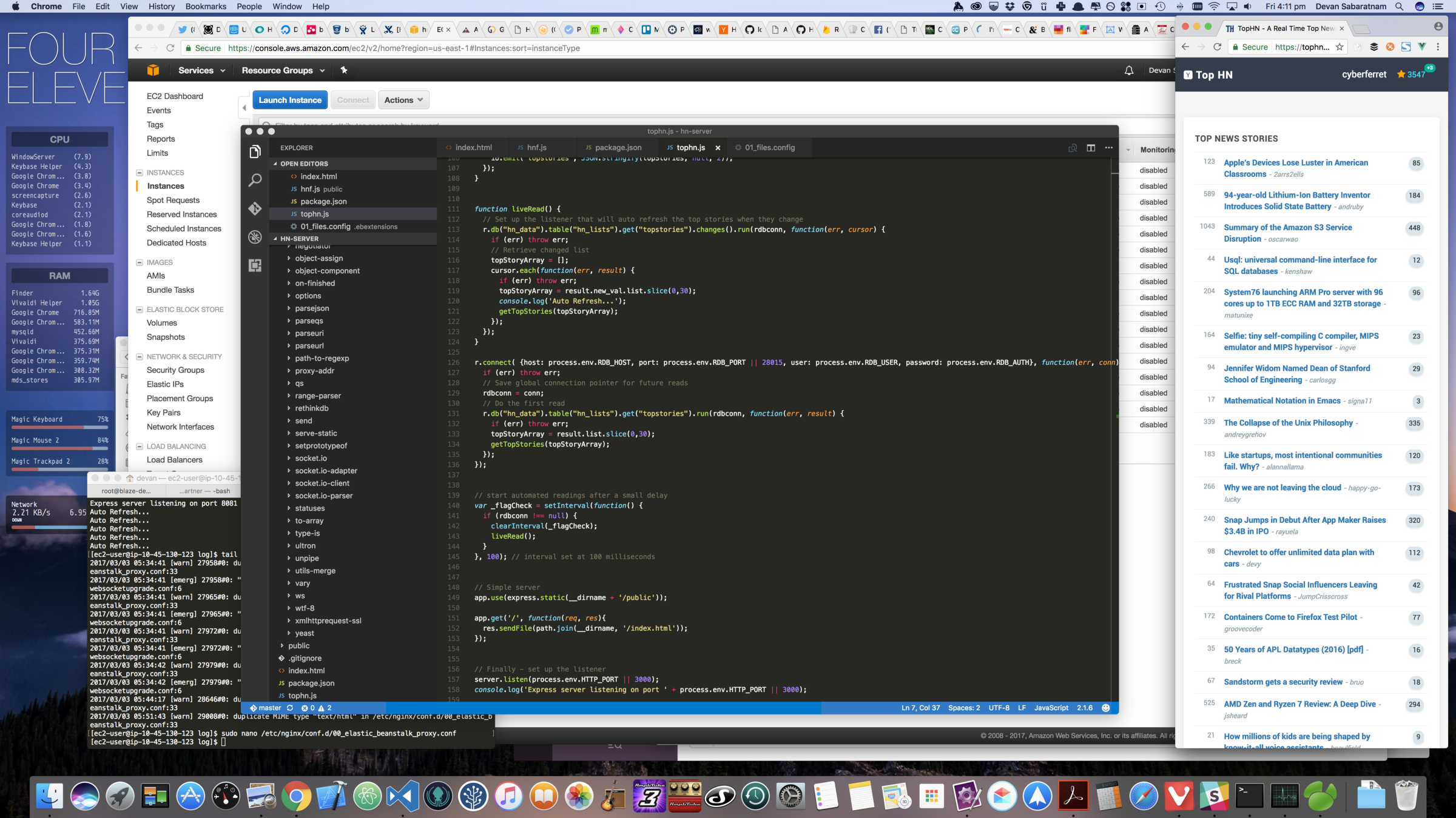 By fun with built side \u2014 - Vue.js project RethinkDB TopHN and A