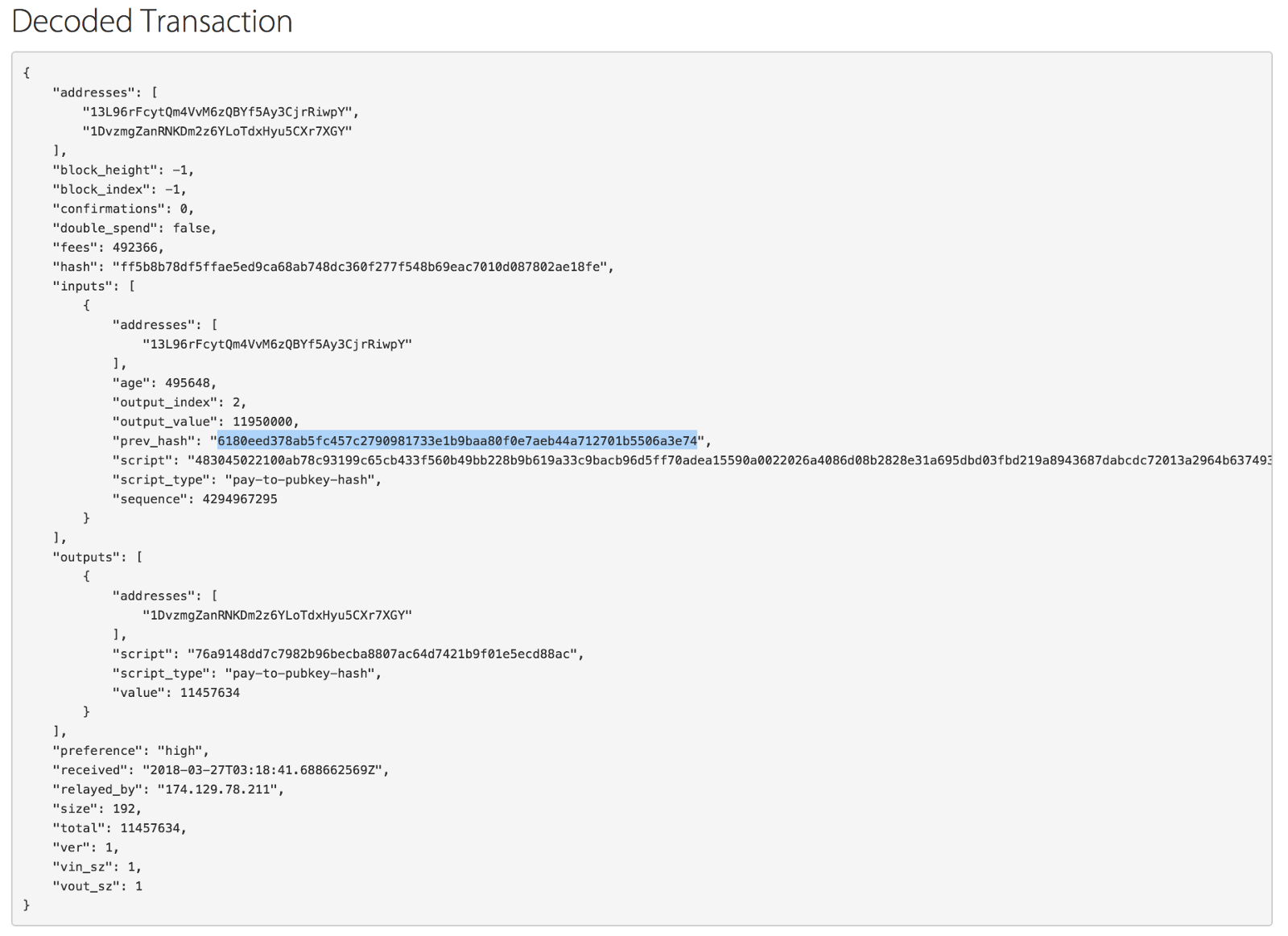 Deconstructing A Confirmed Bitcoin Transaction By - 