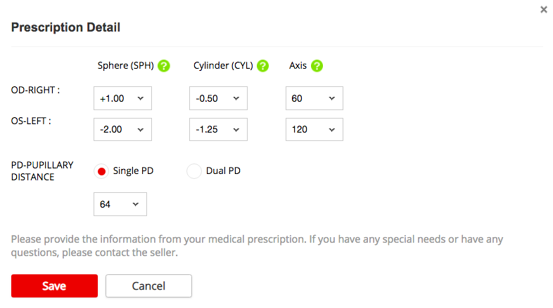 Glasses Prescription Numbers Chart