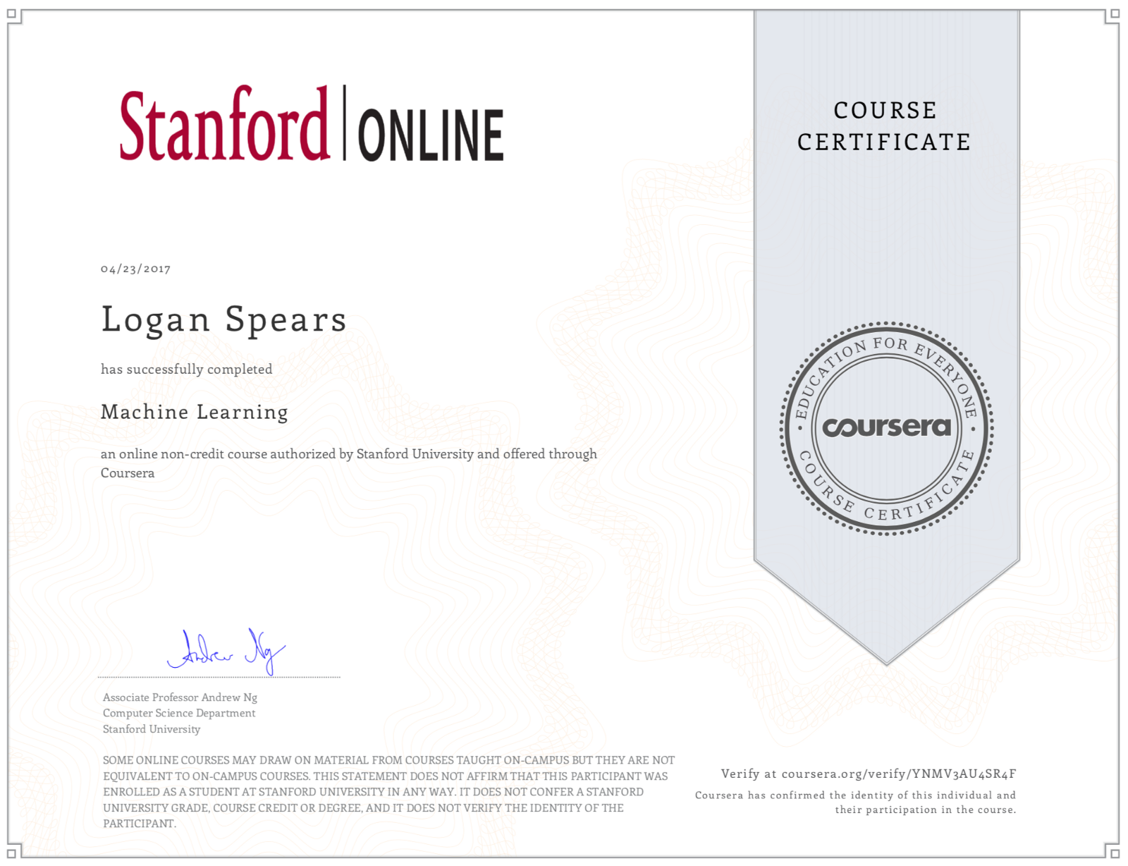 Coursera andrew best sale ng python