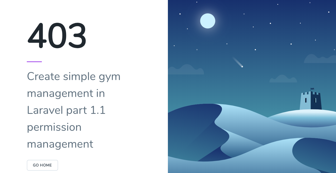 Create simple gym management in Laravel part 1.2