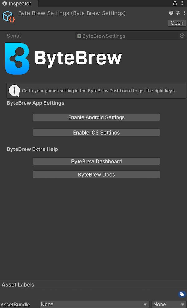 ByteBrew - Game Settings