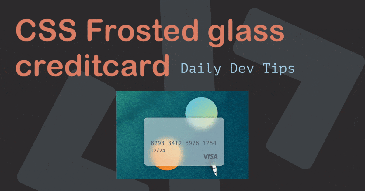 CSS Recreation: The Frosted Glass Credit Card Design 