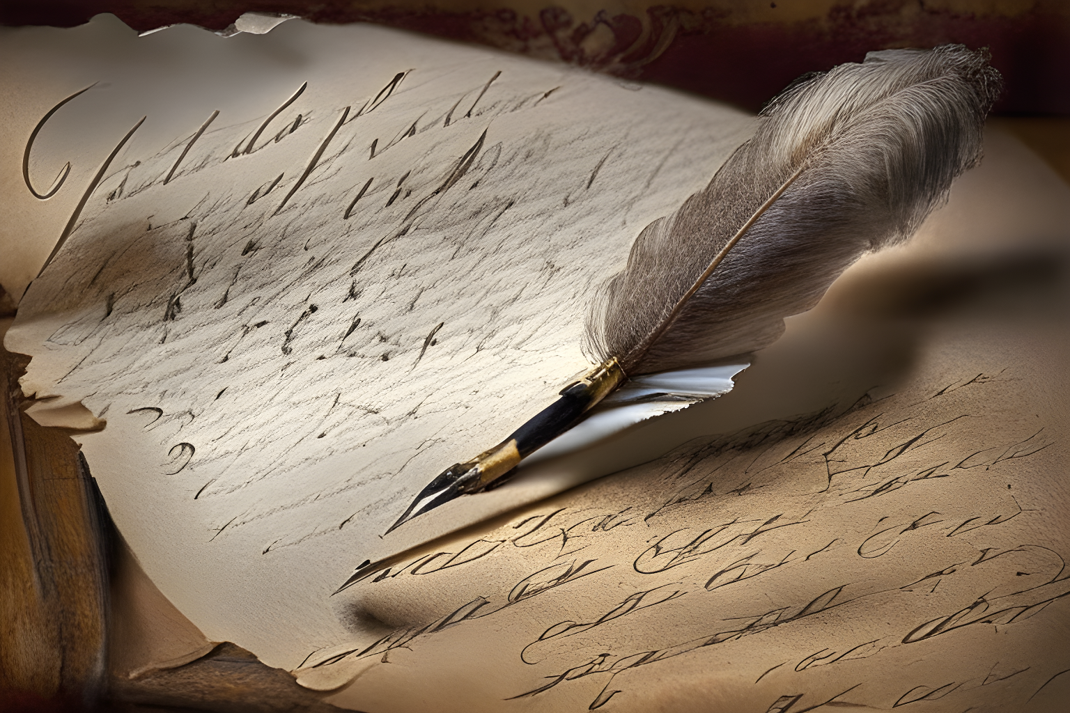 quill writing on paper
