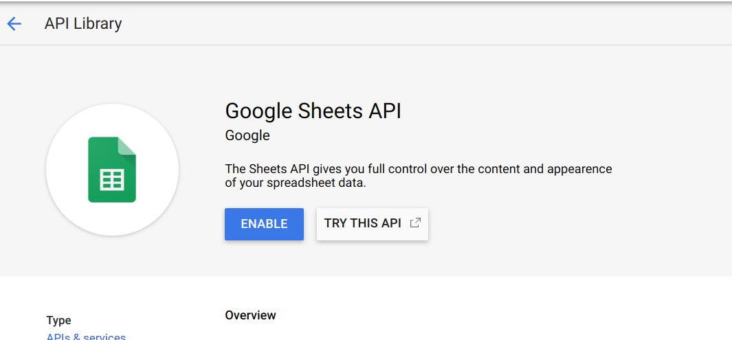 google sheets api with nodejs